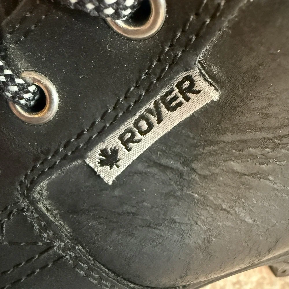 Royer Mens Black Leather Workboots 9R Composite Toe Lace Up CSA Approved Safety